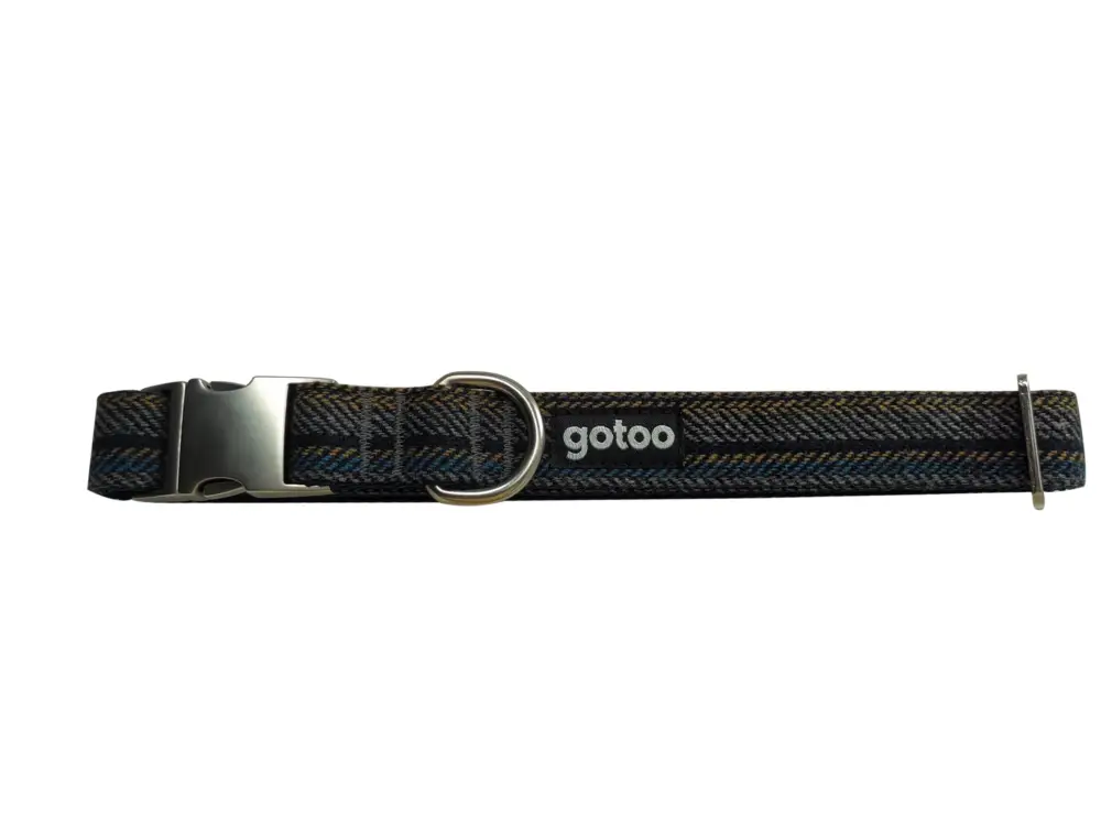 Jusqu&rsquo;à Épuisement Des Stocks Gotoo – Collier en Tweed Bleu pour chien