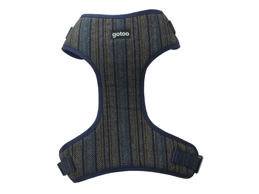 Meilleur Prix Gotoo – Harnais T-shirt en Tweed Bleu pour Chien