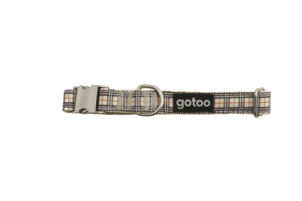 Jusqu&rsquo;à Épuisement Des Stocks Gotoo – Collier en Tartan Marron pour Chien