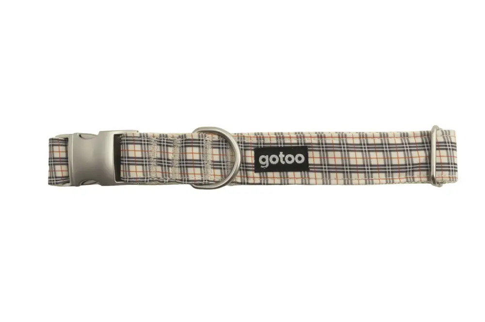 Gotoo - Collier en Tartan Marron pour Chien Dernier Modèle