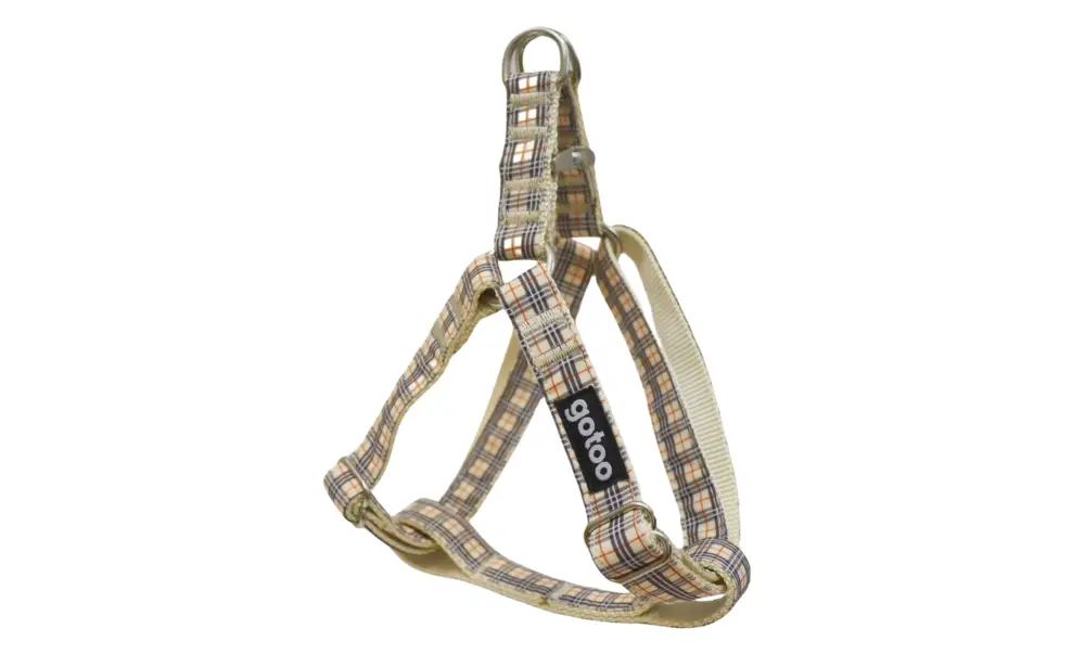Gotoo – Harnais en Tartan Marron pour Chien Commander Maintenant