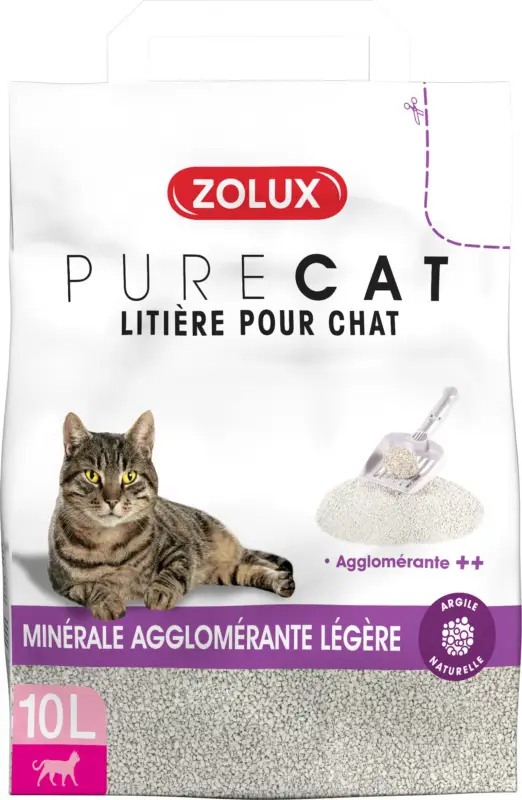 Zolux - Litière Purecat Agglomérante Légère - 10L Dernière Chance