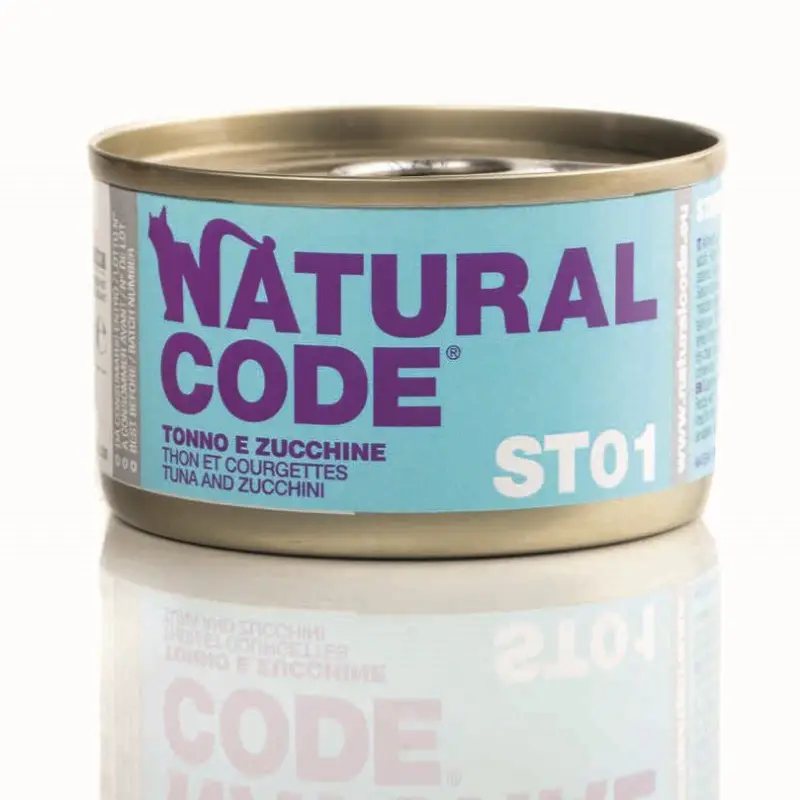 Natural Code – P&acirc;t&eacute;e Thon et Courgettes ST01 pour Chats – 85g Quantité Limitée