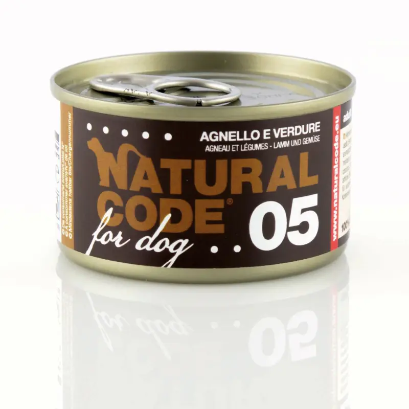 Natural Code – P&acirc;t&eacute;e Agneau et l&eacute;gumes 05 pour Chiens – 90g Certifié