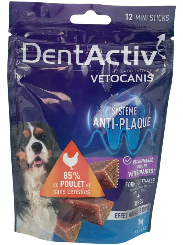 Jusqu&rsquo;à Épuisement Des Stocks Vetocanis – Mini Sticks Dentactiv au Poulet pour Chiens – x12