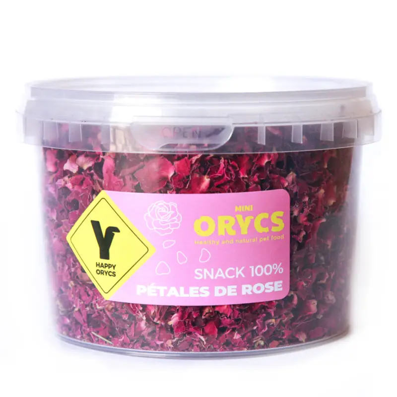 Retour Gratuit Orycs – Snack Naturel de P&eacute;tales de Rose pour Rongeurs – 50g