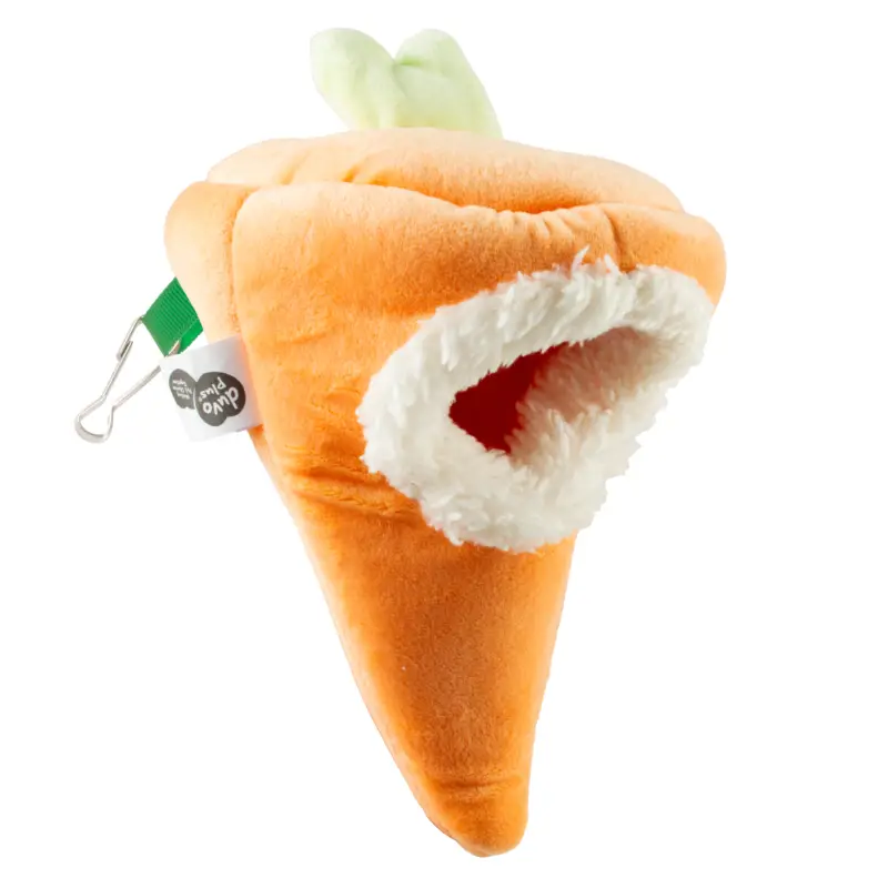 Certifié Duvoplus – Maison Carotte en Peluche – 20x14x14cm
