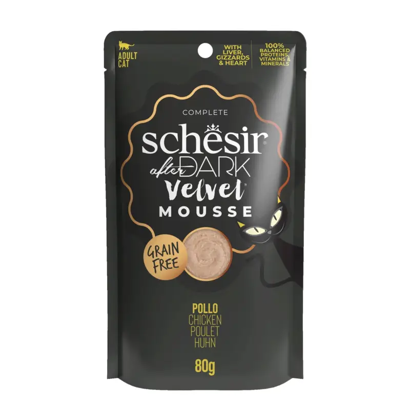 Produit De Marque Schesir – Sachet After Dark Velvet Mousse Au Poulet Pour Chats – 80g
