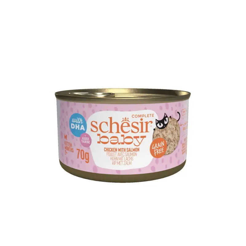 Schesir – P&acirc;t&eacute;e Baby Filets De Poulet et Saumon Pour Chats – 70g Bon Plan