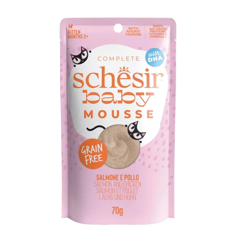 Schesir - Sachet Baby Mousse Au Poulet et Saumon Pour Chats - 70g Usine Directe