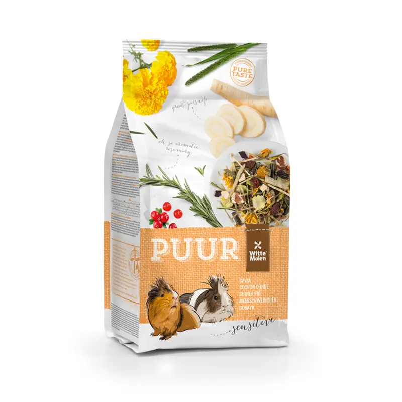 Witte Molen – Aliment Muesli Puur Cochon D&rsquo;inde Sensitive – 800g Promotion Saisonnière