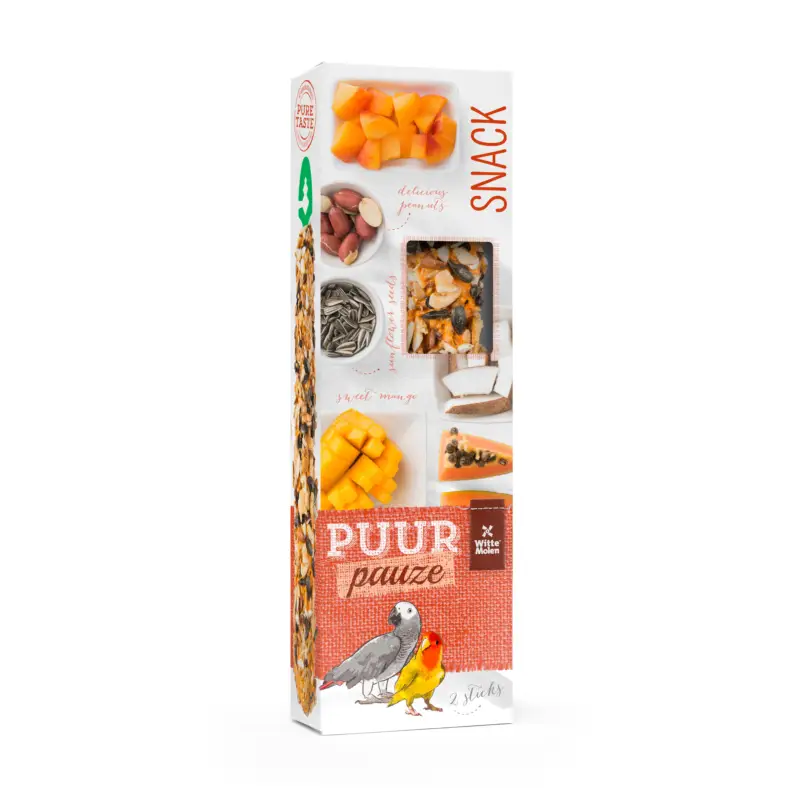 Witte Molen - Sticks Puur Pauze Inséparable & Perroquet Papaye et Coco - x2 Vente Flash