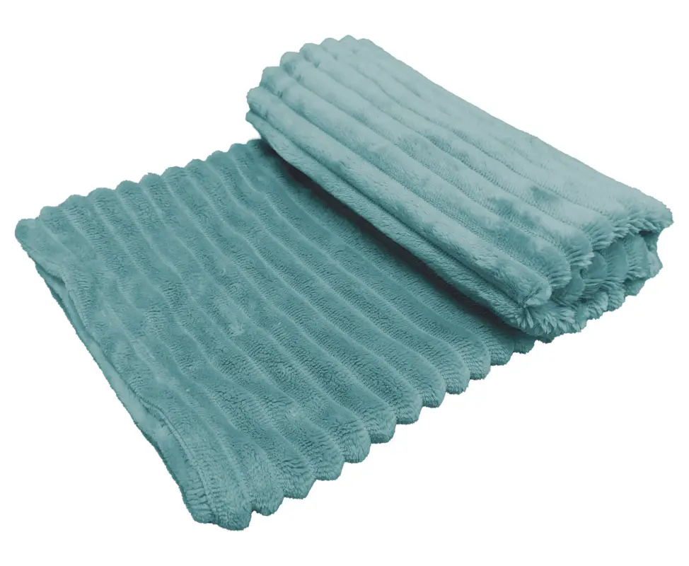 Retour Gratuit Croci - Couverture Plaid en Tissus Turquoise - 100x70cm