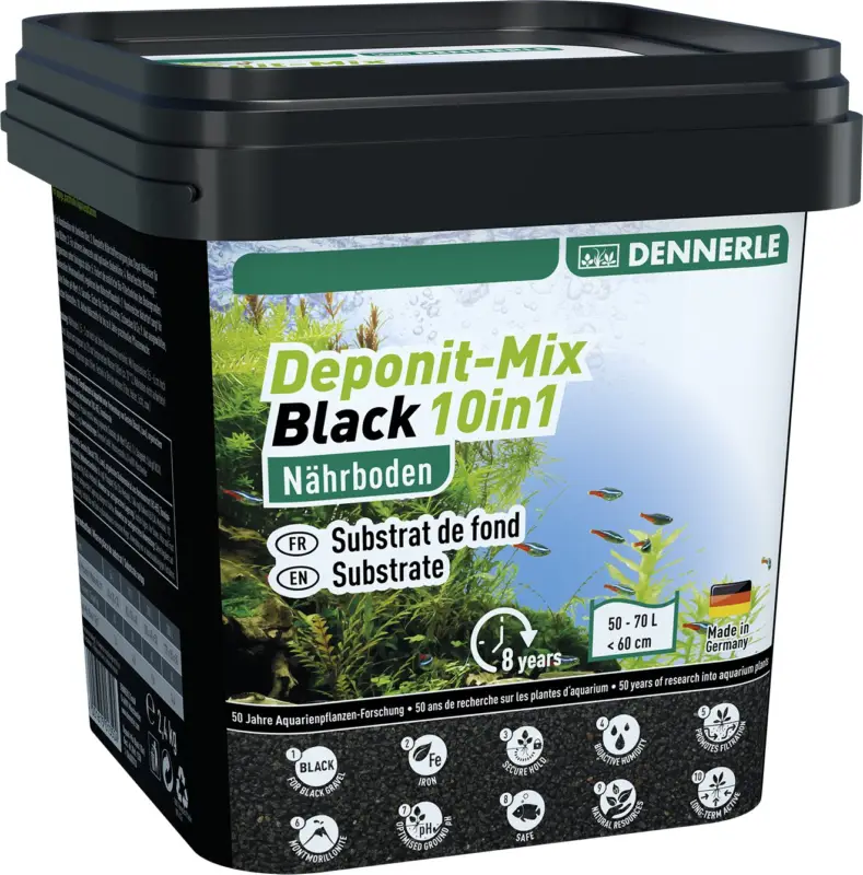 Dennerle – Sol Nutritif Multi-min&eacute;ral Deponit-Mix Black 10in1 – 2,4kg Retour Gratuit