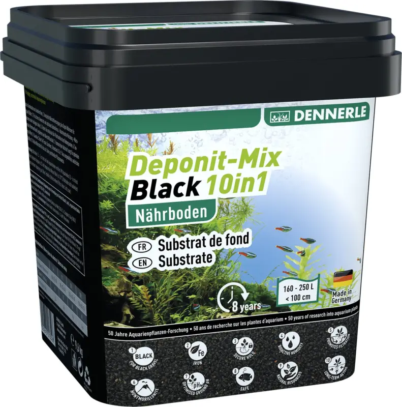 Soldes Dennerle – Sol Nutritif Multi-min&eacute;ral Deponit-Mix Black 10in1 – 9,6kg