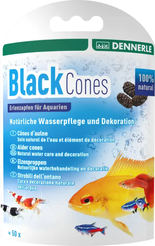 Dennerle – C&ocirc;nes d'aulne Black Cones pour aquarium – x 50pcs Prix Réduit