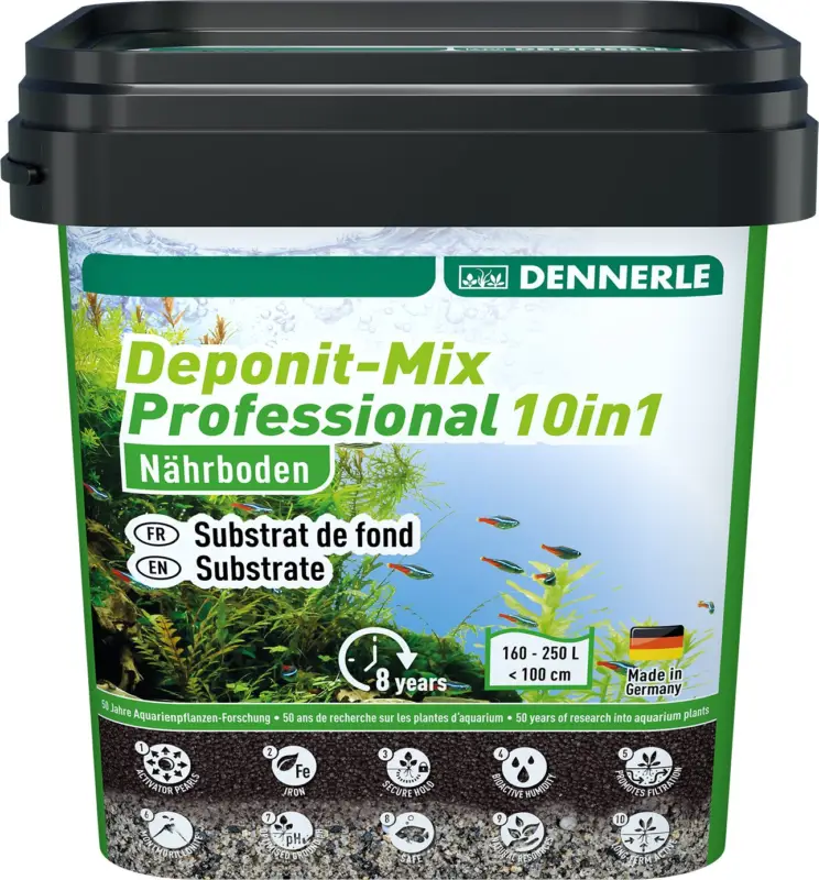 Dennerle – Sol Nutritif Multi-min&eacute;ral Deponit-Mix Professional 10in1 – 9,6kg Quantité Limitée