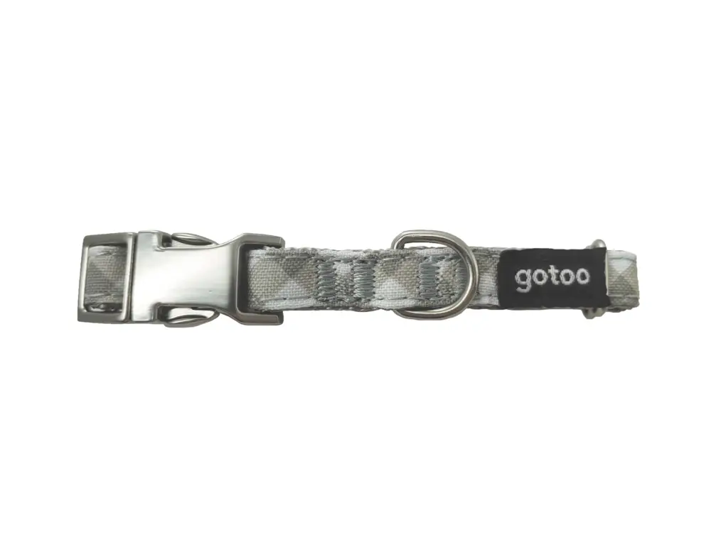 Gotoo – Collier Vichy Gris pour Chien – XXS Prix Cassé