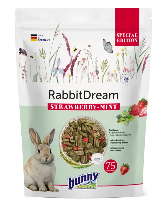 Seulement Aujourd&rsquo;hui Bunny Nature – Alimentation Lapin AdulteRabbitDream STRAWBERRY MIN T-1,5kg