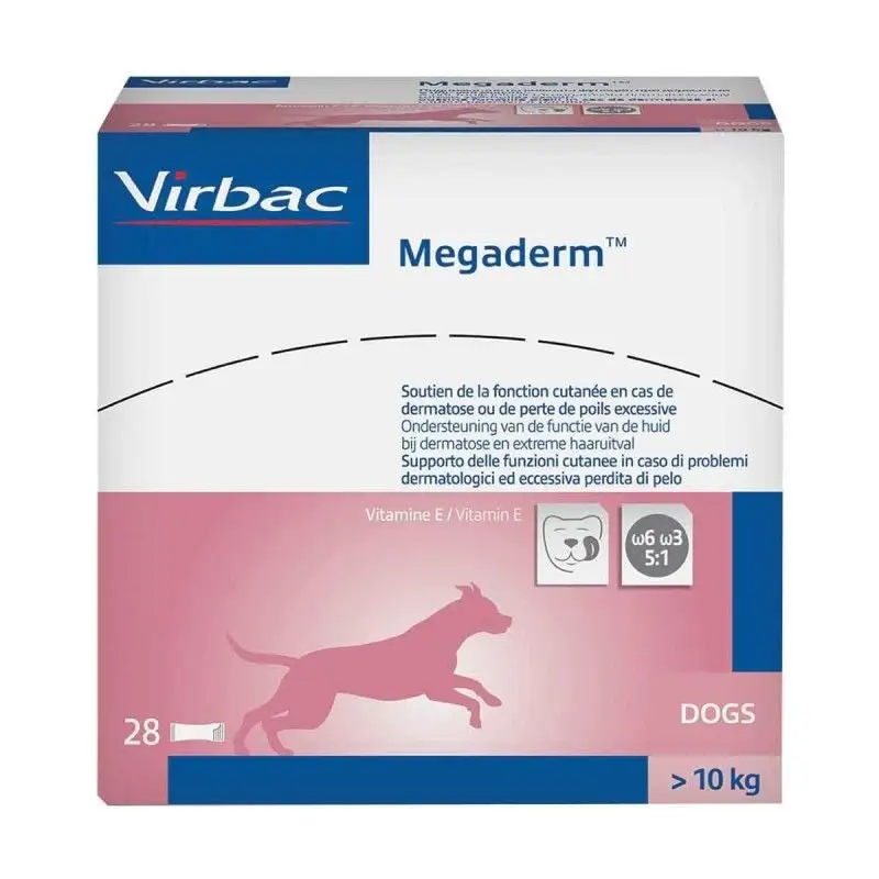 Virbac – Emulsion Buvable Megaderm Allergies Cutan&eacute;es pour Chiens de plus de 10Kg – 28x8ml Achat Immédiat