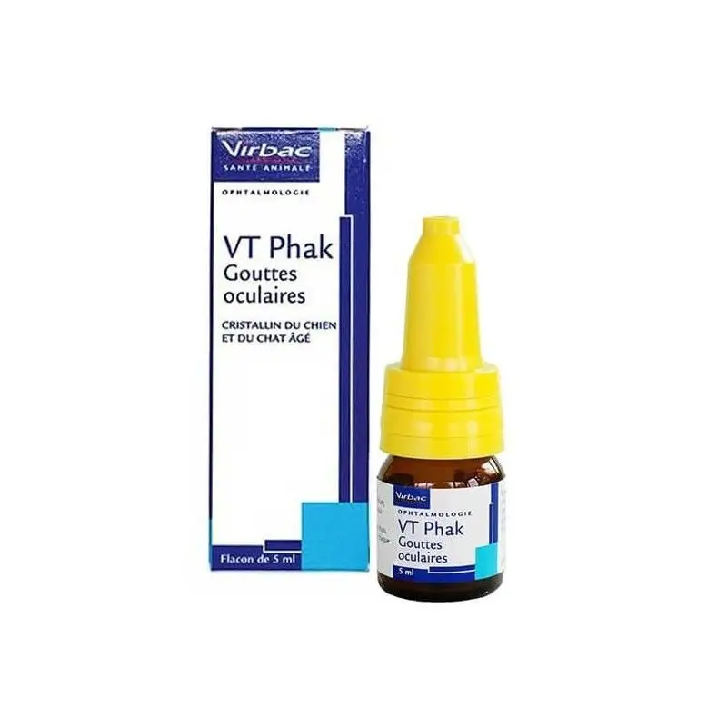Virbac – VT Phak Gouttes Oculaires pour Chiens et Chats Seniors – 5ml Usine Directe