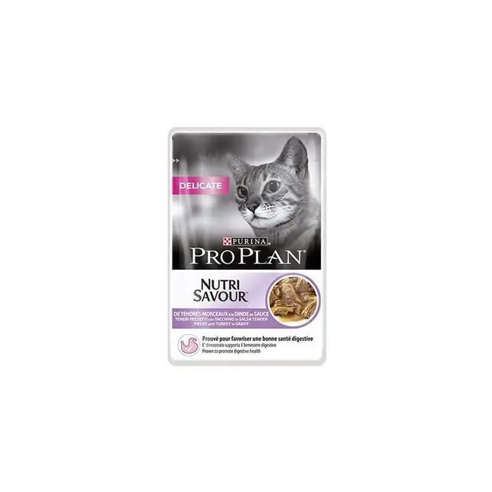 Pro Plan – Pochons Delicate en Sauce &agrave; la Dinde pour Chats – 26x85g Prix Cassé