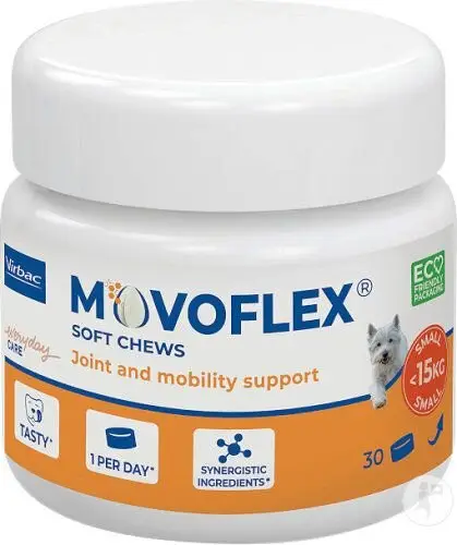 Authentique Virbac – Friandises &agrave; M&acirc;cher Movoflex Joint and Mobility Support pour Petits Chiens – 30x2g