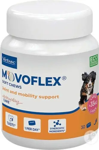 Virbac – Friandises &agrave; M&acirc;cher Movoflex Joint and Mobility Support pour Grands Chiens – 30x6g Authentique