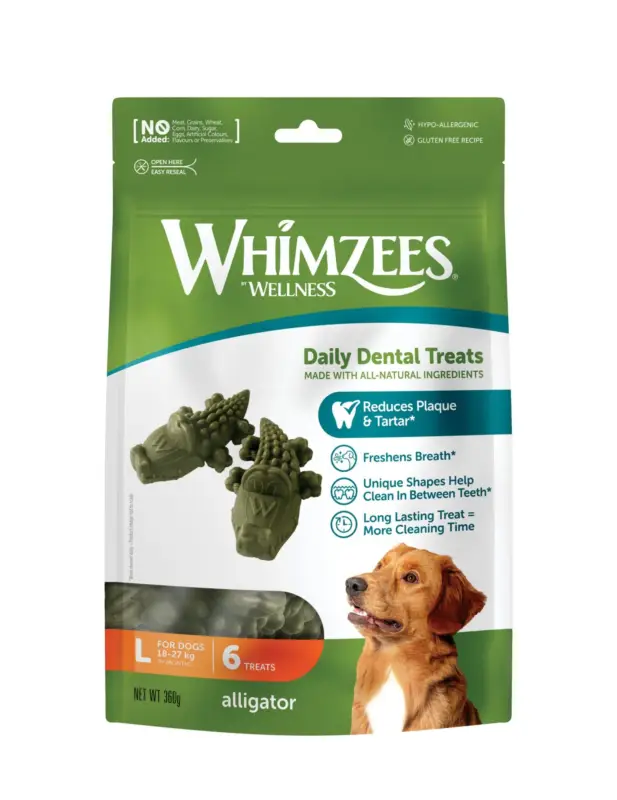 Whimzees – Friandises Alligator L Daily Dental Treats Pour Chiens – 360g Paiement Sécurisé