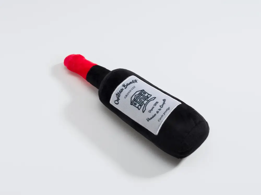 Satisfait Ou Remboursé French Bandit – Jouet Bouteille en Peluche pour Chiens – 30cm