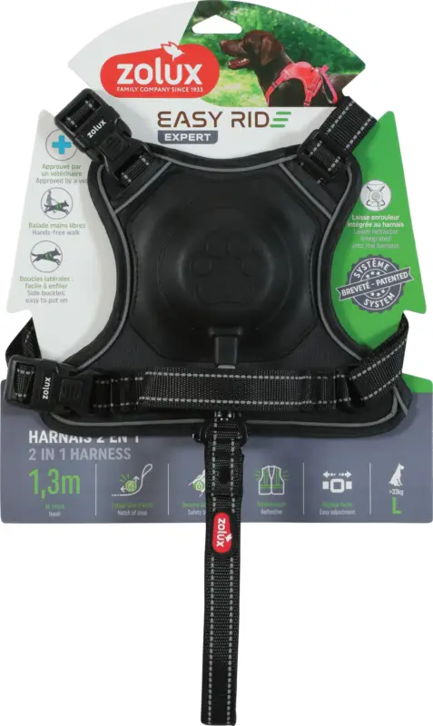 Zolux – Harnais Easyride Noir pour Chiens Authentique