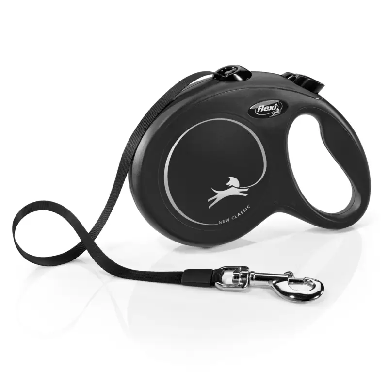 Flexi – Laisse &agrave; Enrouleur Classic Sangle L pour Chiens – 5m/ Noir Promotion Saisonnière