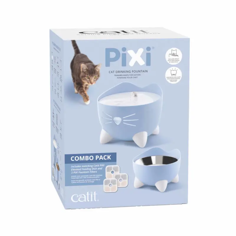 Catit – Kit Abreuvoir et Mangeoire Pixi Combo pour Chats Prix Réduit