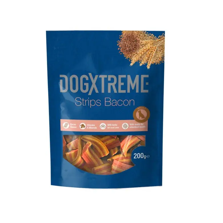 Haute Qualité Dogxtreme – Friandises Bande au Bacon pour Chien Adulte – 200g