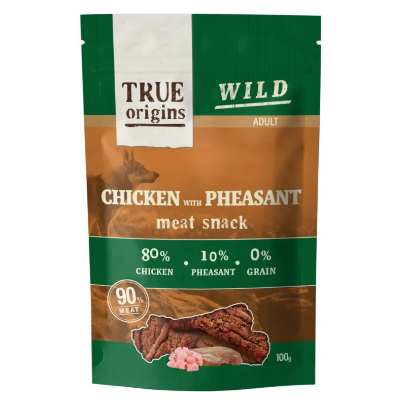 Vente Flash True Origins Wild – Friandises Jerky Poulet et Faisan pour Chien Adulte – 100g