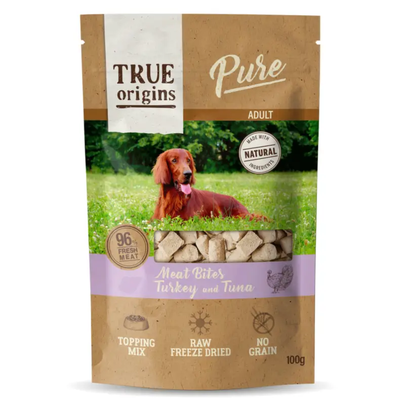 Offre Du Jour True Origins Pure – Friandises &agrave; la Dinde et au Thon pour Chien Adulte – 100g