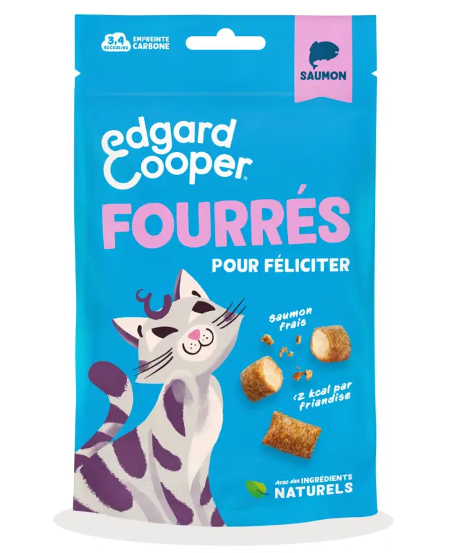 Petit Prix Edgard & Cooper – Friandises Fourr&eacute;s Au Saumon Pour Chat – 60g