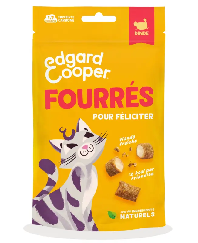 Edgard & Cooper – Friandises Fourr&eacute;s A la Dinde Pour Chat – 60g Offre Exclusive