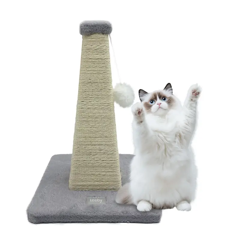 Vente Flash Leeby – Griffoir Pyramide Sisal pour Chats – 28x28x40cm