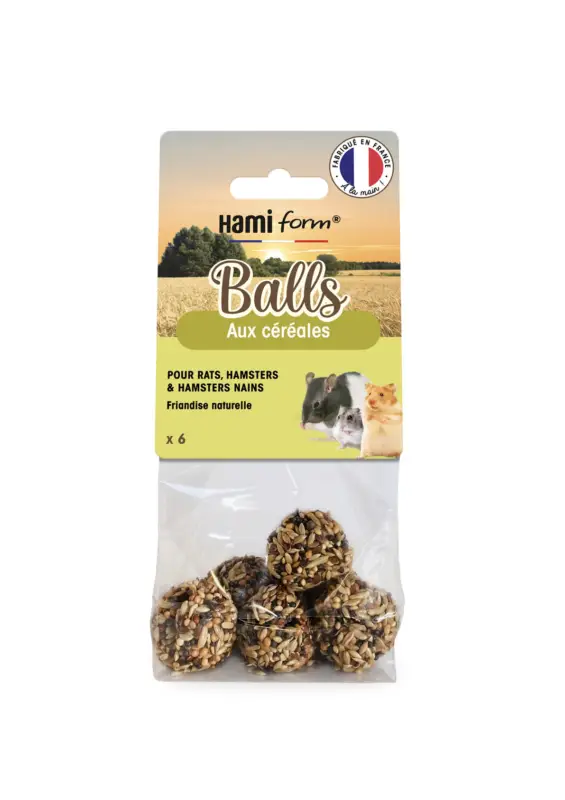 Hamiform – Friandises Balls aux C&eacute;r&eacute;ales pour Hamster – x6 Satisfait Ou Remboursé