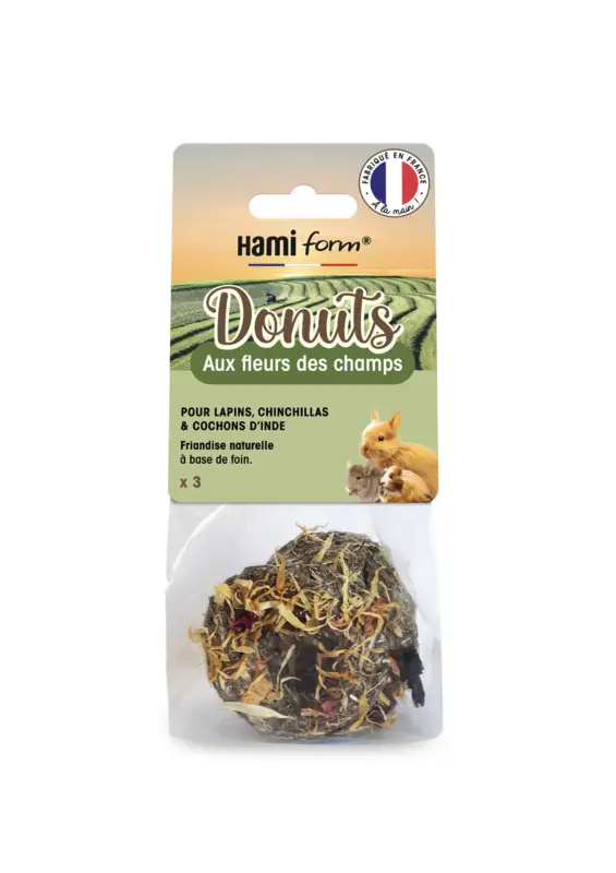 Hamiform – Friandises Donuts aux Fleurs des Champs pour Rongeurs – x3 Commande En Gros