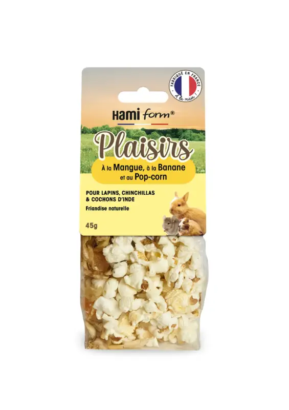 Hamiform – Friandises Plaisirs Mangue, Banane & Pop corn – 45g Nouvelle Collection