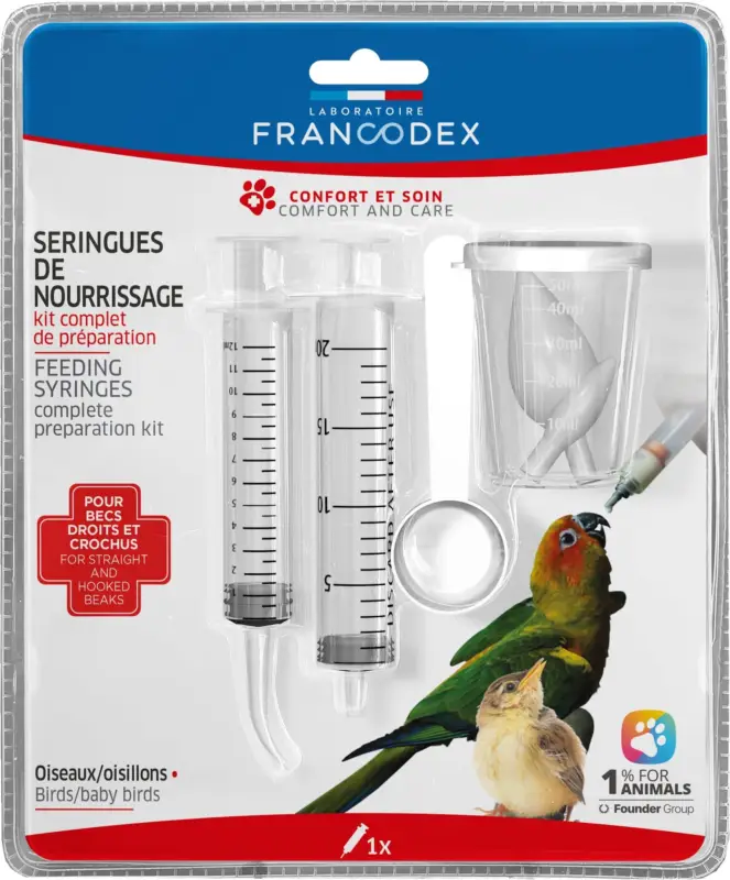 Francodex – Kit Seringues de Nourrissage pour Oiseaux – x2 Réduction