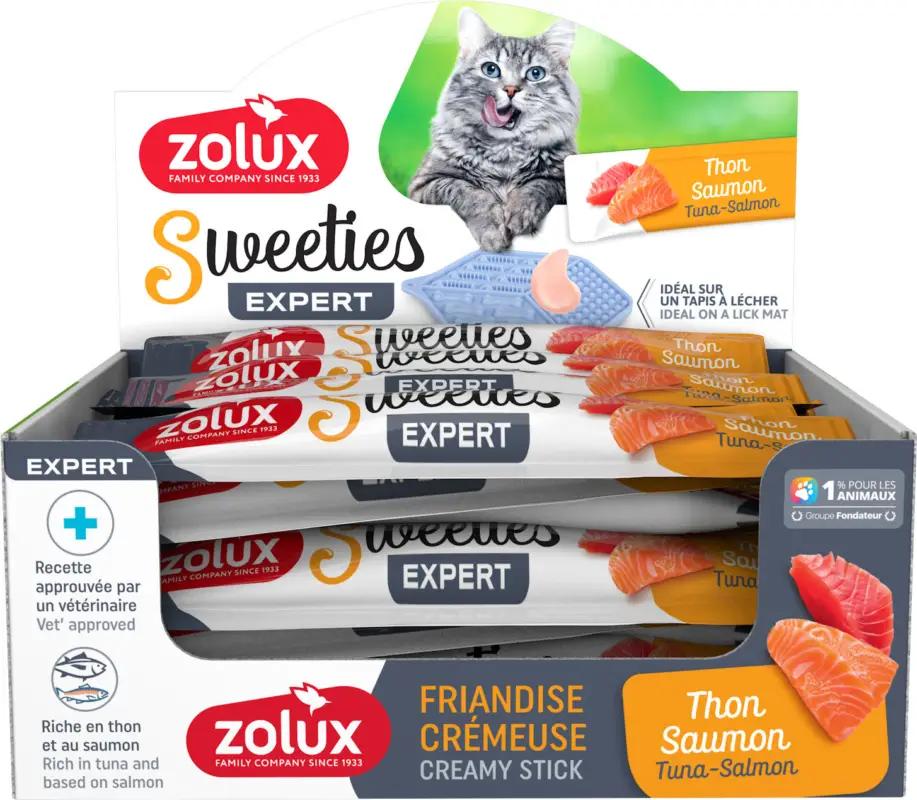 Acheter Direct Zolux – Friandise Sweeties Expert Stick au Thon et Saumon pour Chats – 13g