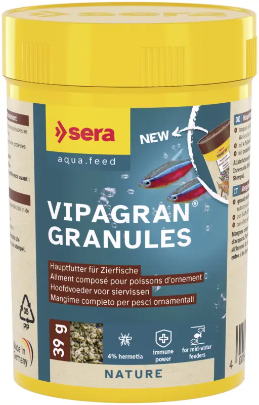 Top Vente Sera – Granul&eacute;s Vipagran Granules pour Poissons d'Ornement – 39g/100ml