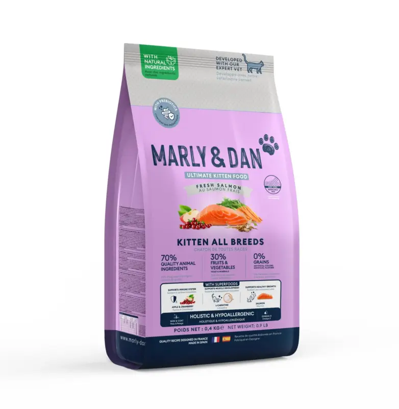 Marly & Dan – Croquettes Kitten All Breeds au Saumon pour Chats Expédié Aujourd&rsquo;hui