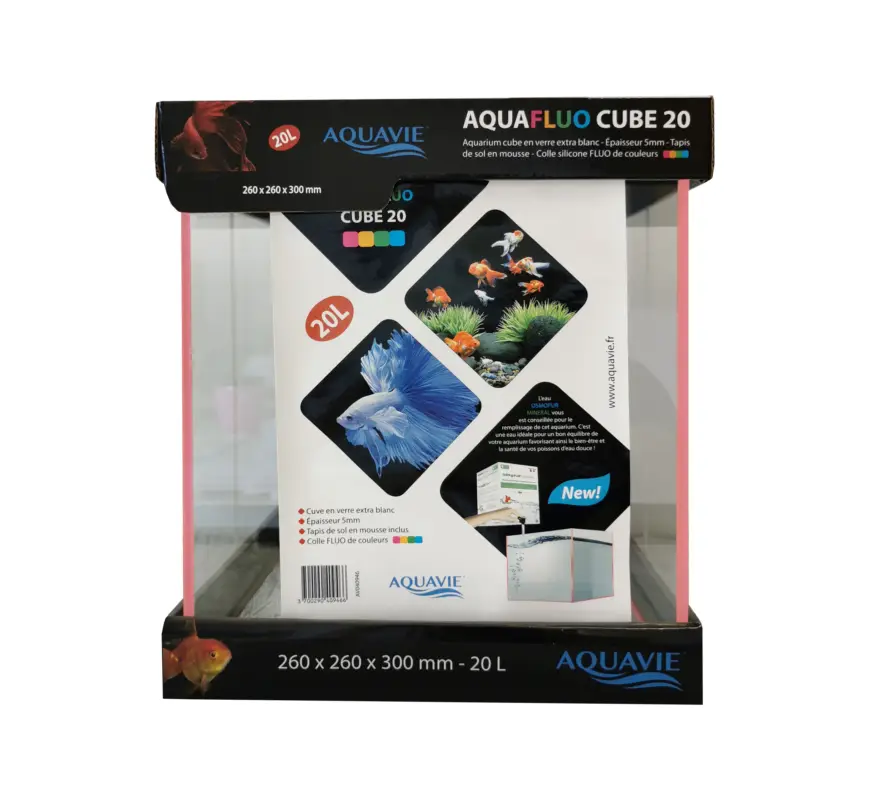 Bon Marché Aquavie – Aquarium Aquafluo Cube 20 – Rose