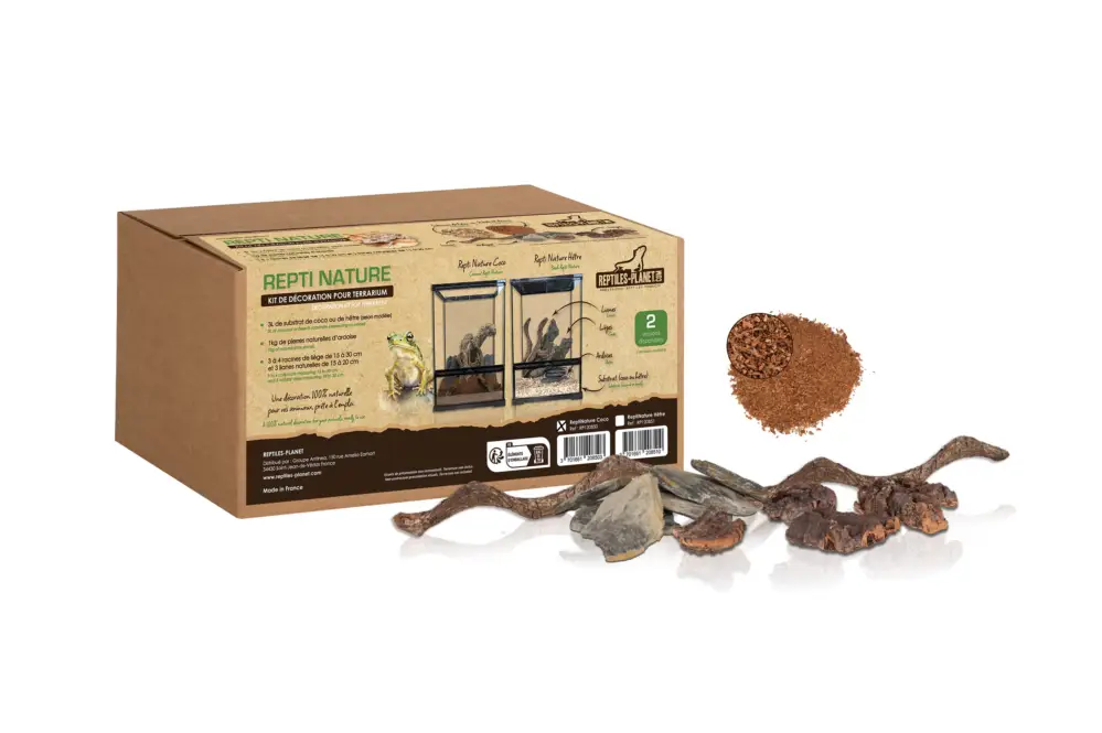 Reptiles Planet – Kit D&eacute;coration Reptinature Coco pour Terrarium Bon Plan