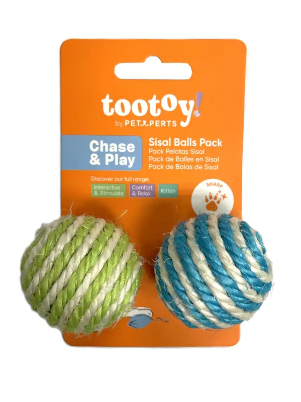 Tootoy! – Pack de Balles en Sisal pour Chats – x 2 Seulement Aujourd&rsquo;hui