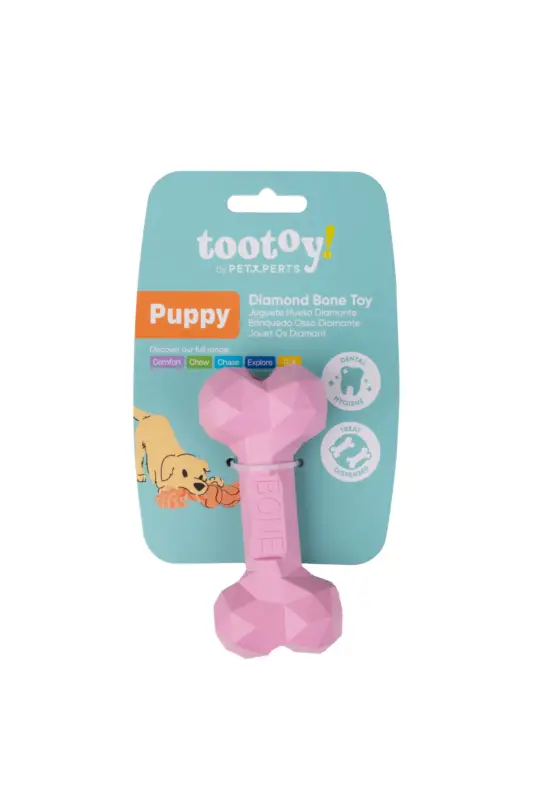 Tootoy! – Jouet Os Diamant pour Chiots – Rose Marque